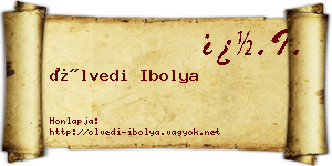 Ölvedi Ibolya névjegykártya